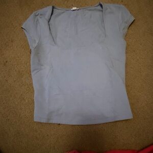 Garage Women's Pale Blue Short Sleeve Scoop Neck Tee